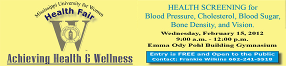 2012 Health Screening at Miss. University for Women Health Fair